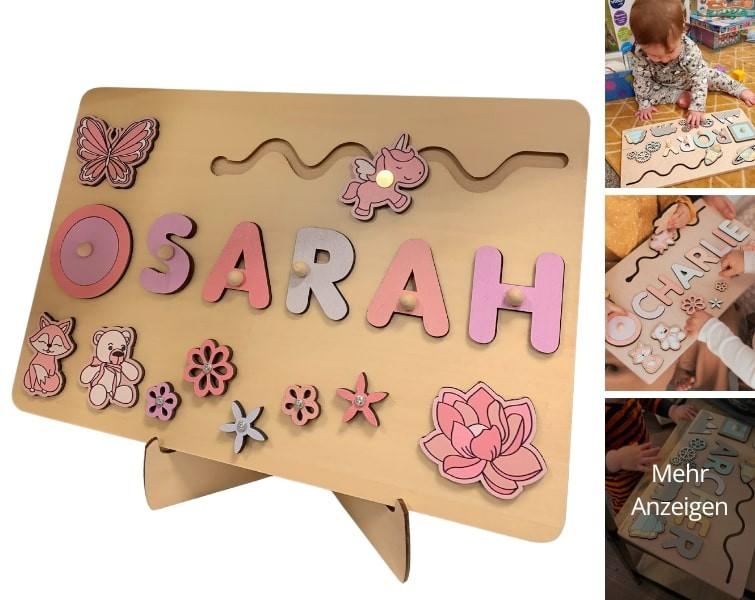 Montessori-Holzbrett mit Individuellem Namen